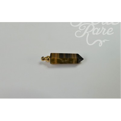 Pendentif et flacon de parfum ouvrable en oeil de tigre - (1 pce)